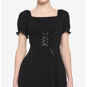Black puff sleeve corset dress Hot topic